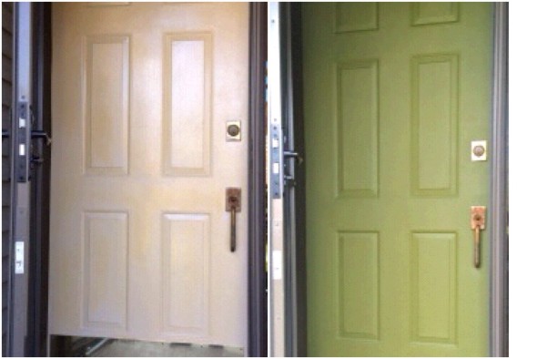 Before and After Painted Front Door