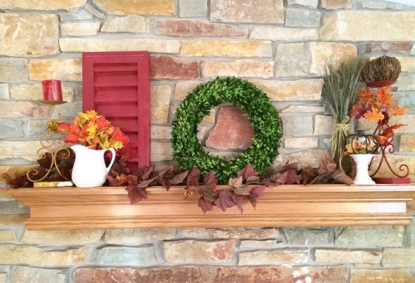 Thrifty Decorated Fall Mantle